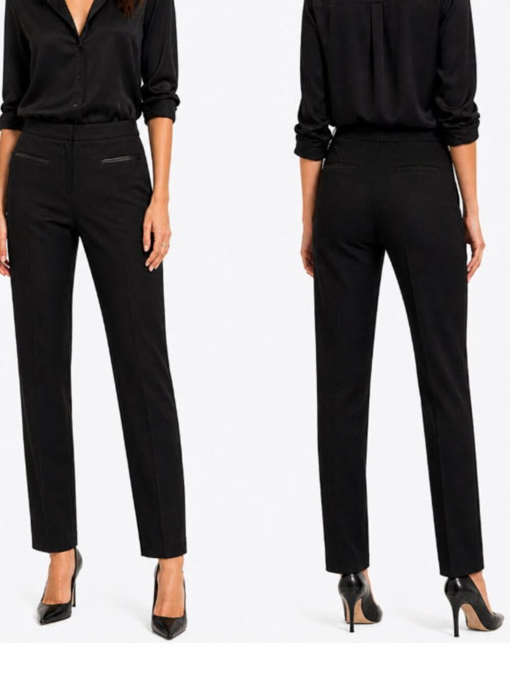 Club Monaco Wool Black Straight-Leg Dress Pants